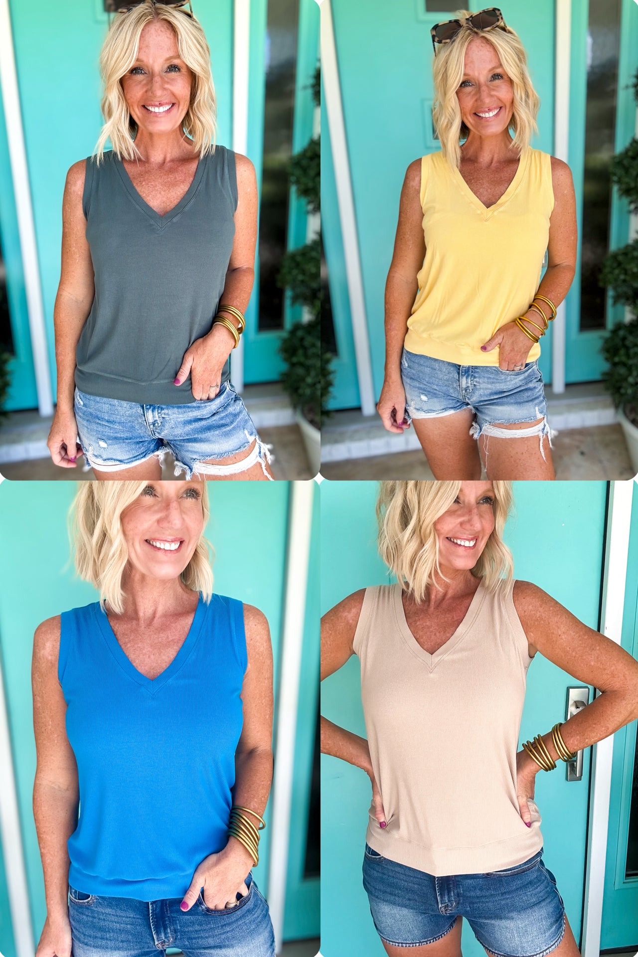 *Vneck* Luxe Air Ribbed Tank