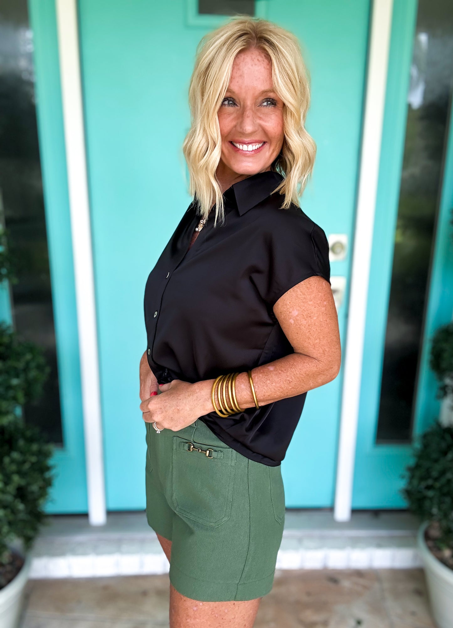 Downtown Darling Black Blouse