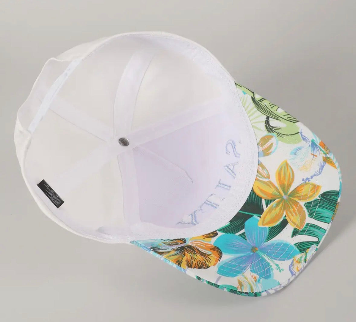 Salty Lettering Embroidery Floral Two-Tone Hat