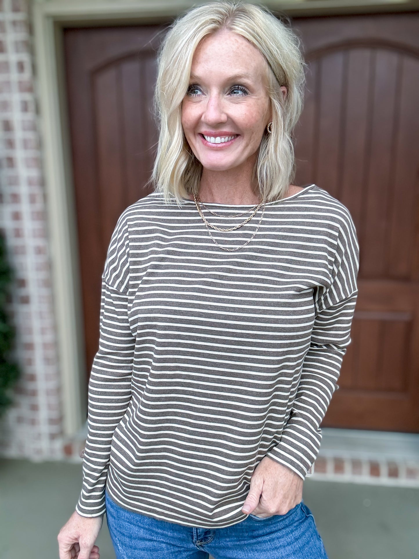 Rosalie Ribbed Stripe Top