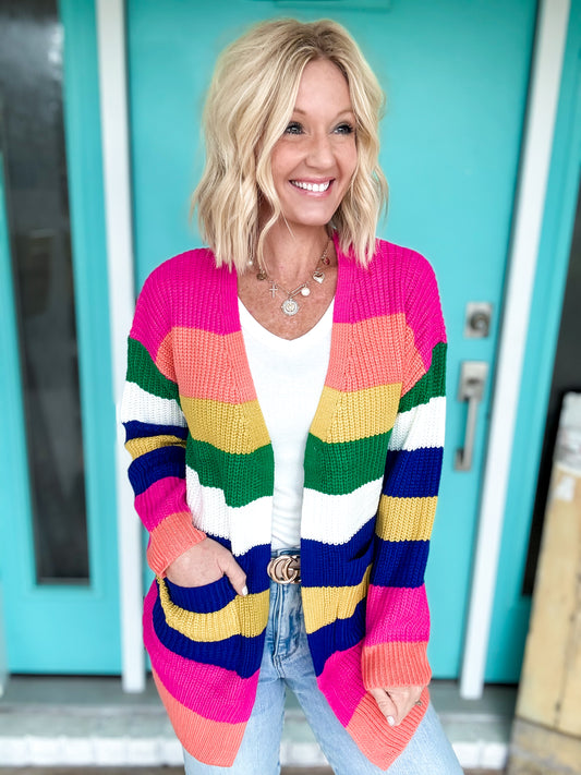 Rainbow Rush Spring Cardigan