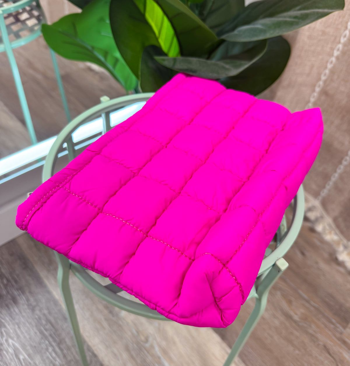 Hot Pink Puff Pouch