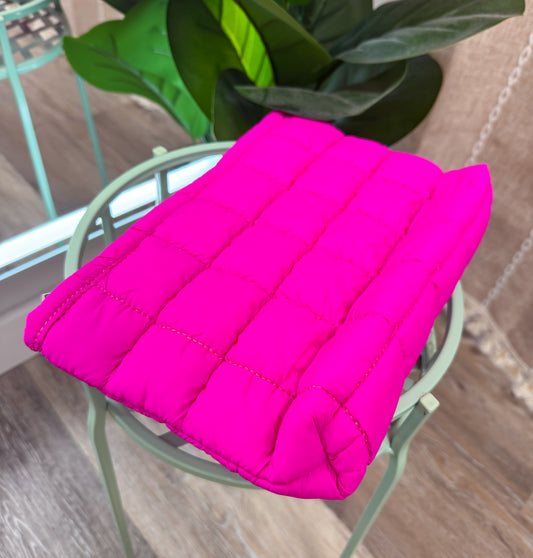 Hot Pink Puff Pouch
