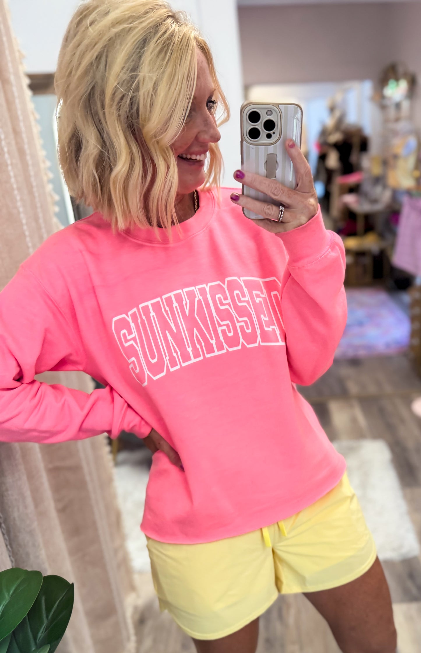 SUNKISSED Raw Edge Hem Sweatshirt