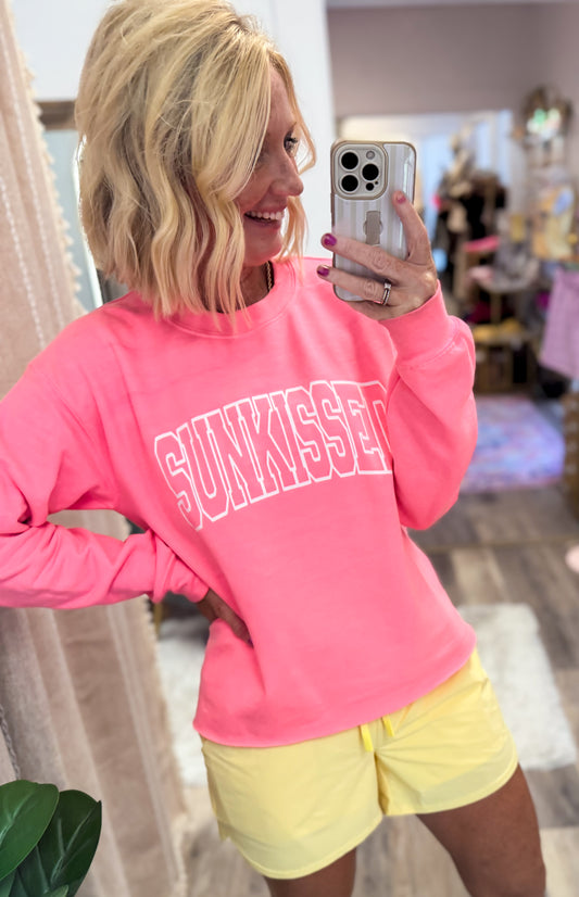 SUNKISSED Raw Edge Hem Sweatshirt