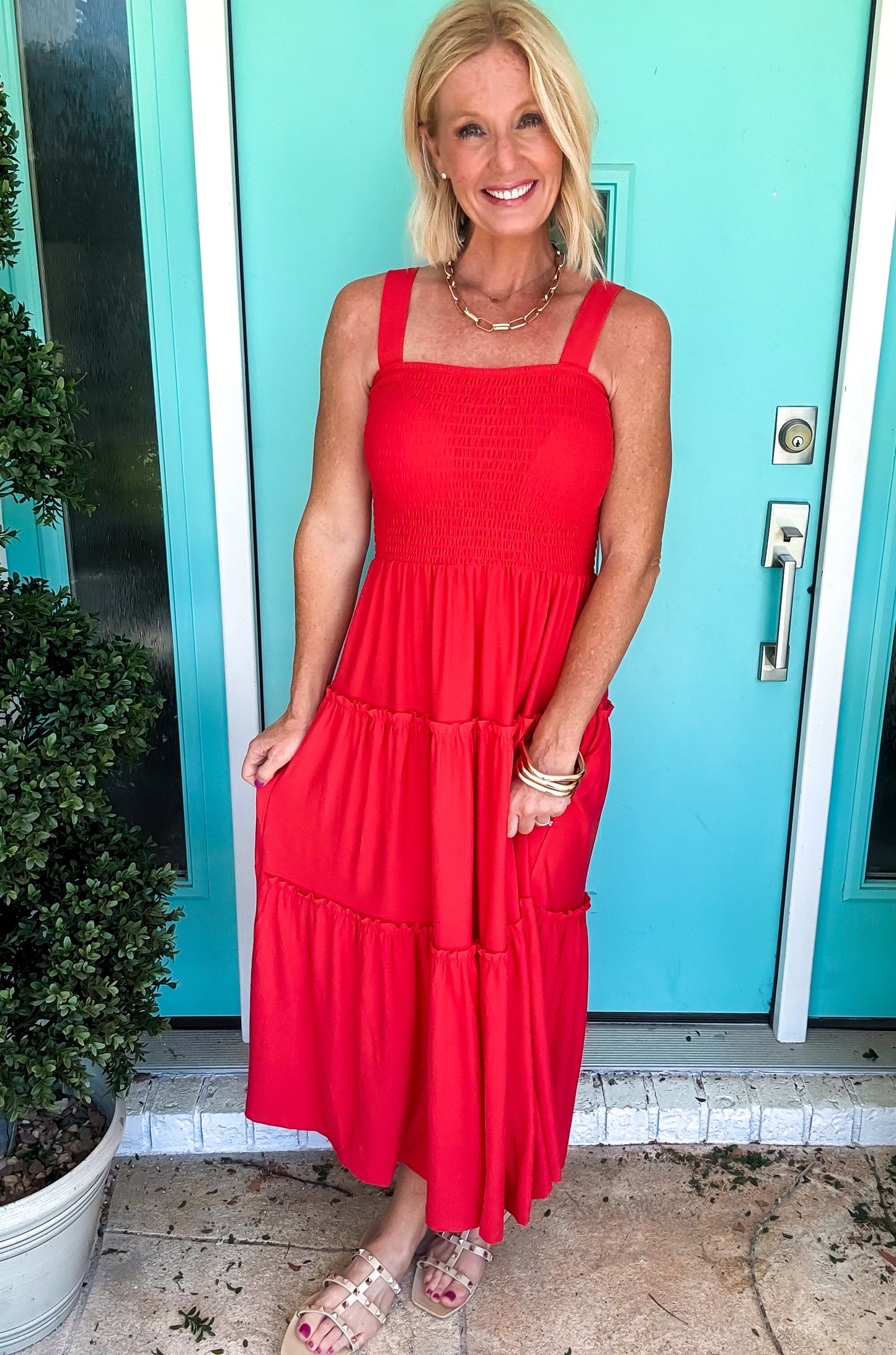 Sweet Day Smocked Midi Dress