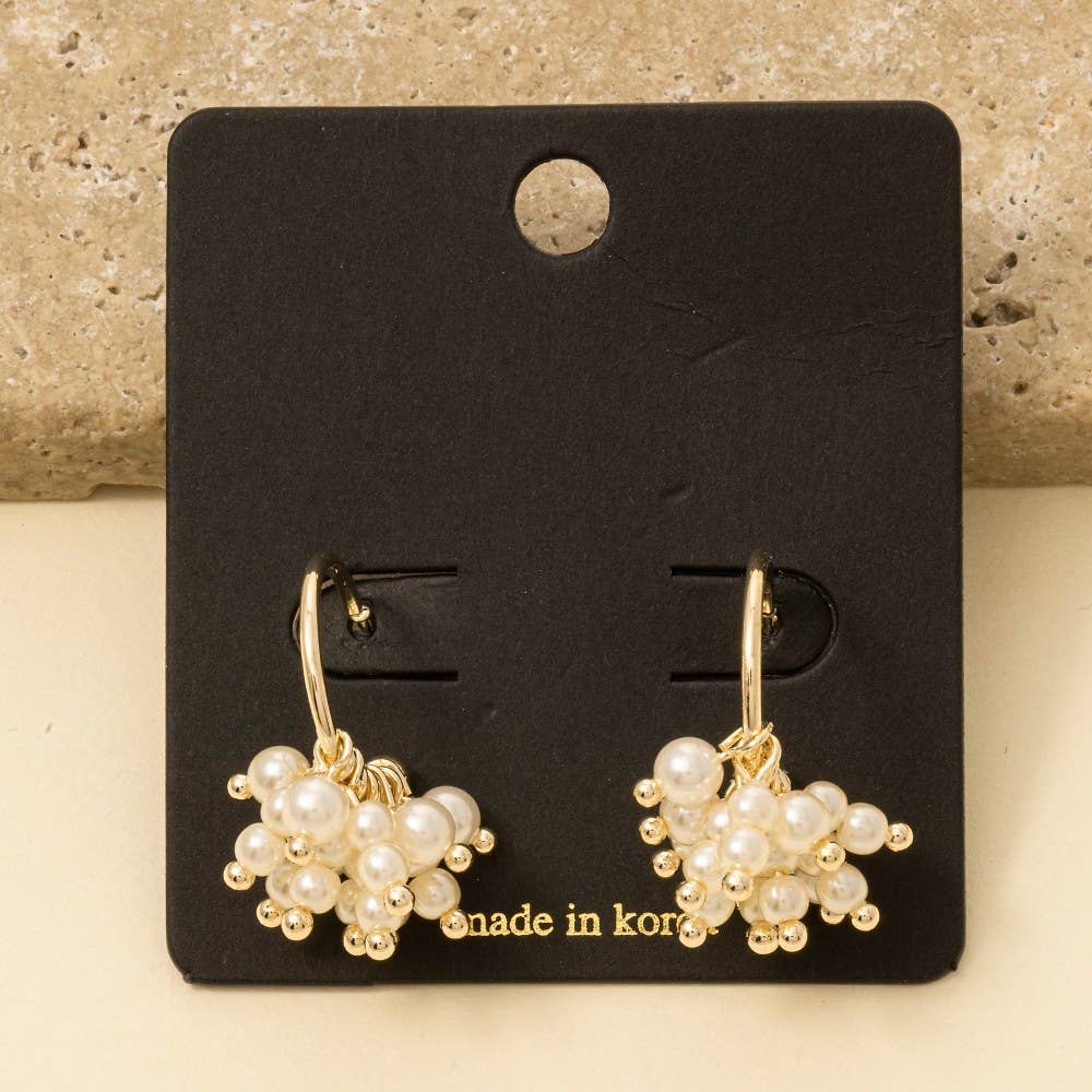 Pearl Beaded Fringe Drop Earrings