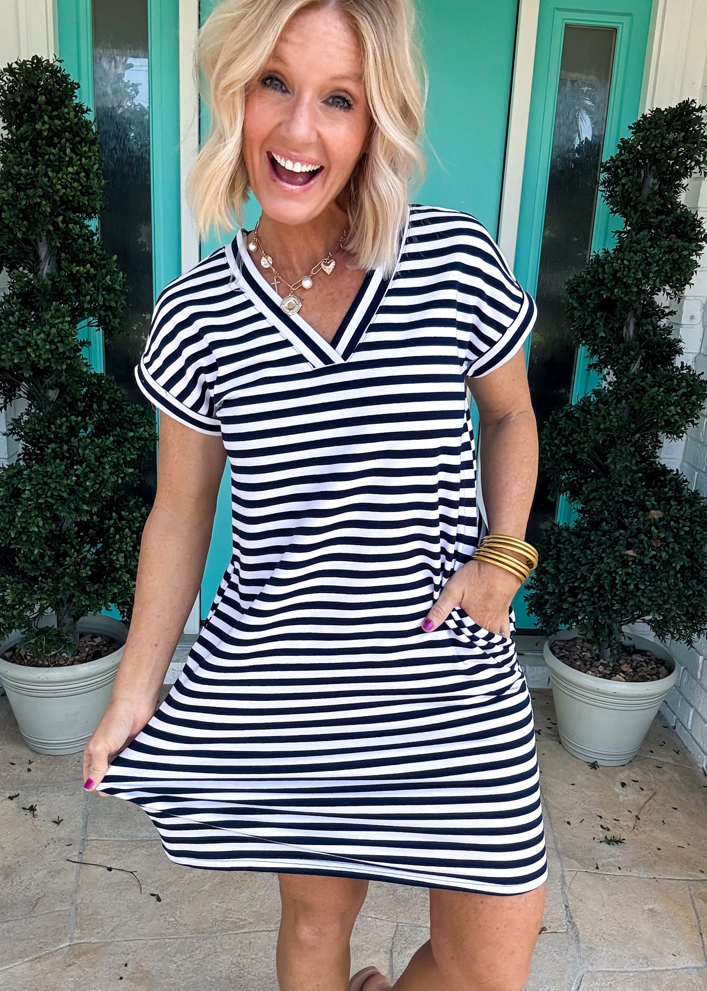 BBQ Weather Striped Dress
