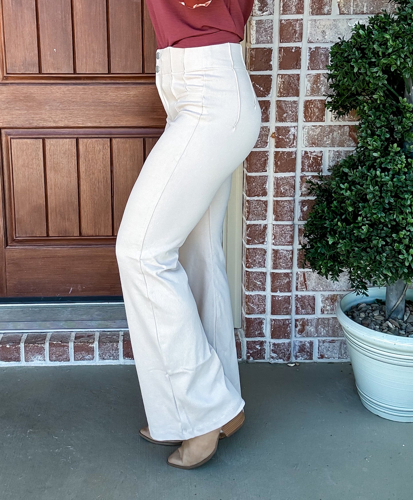 The Amelia Cotton Stretch Twill Flared Pants 2024