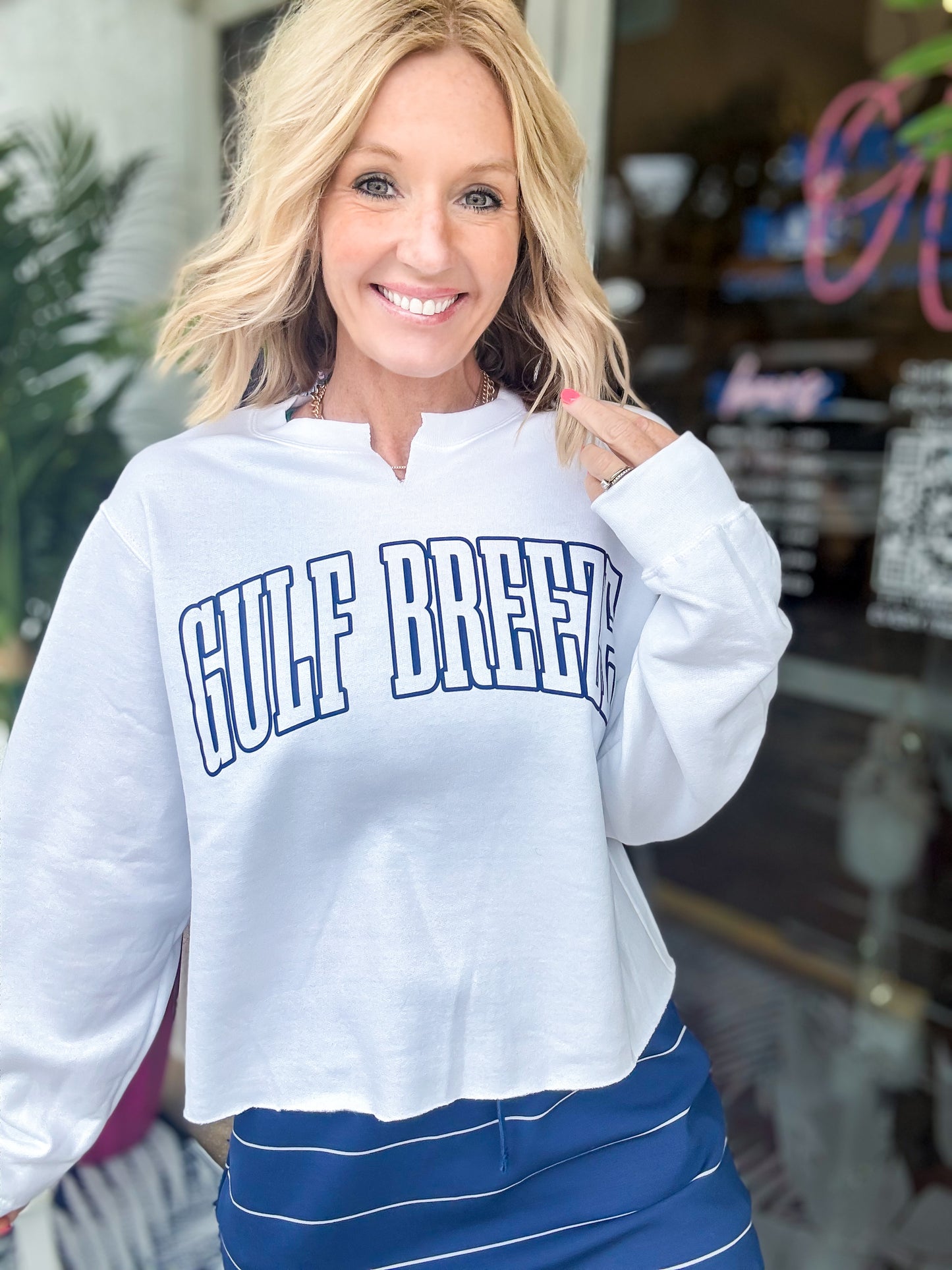 GULF BREEZE Raw Edge Pullover
