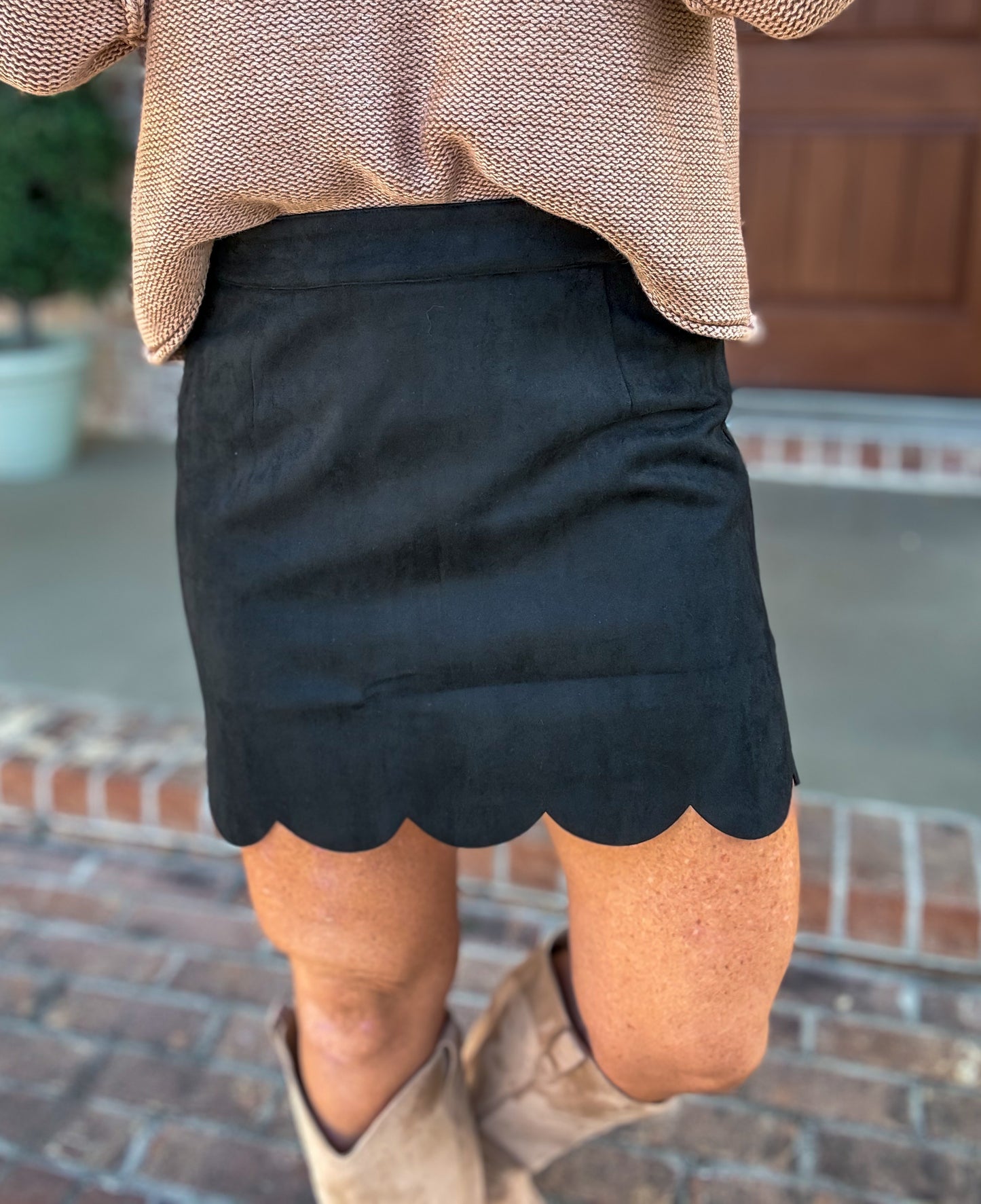 Scallop Suede Skirt