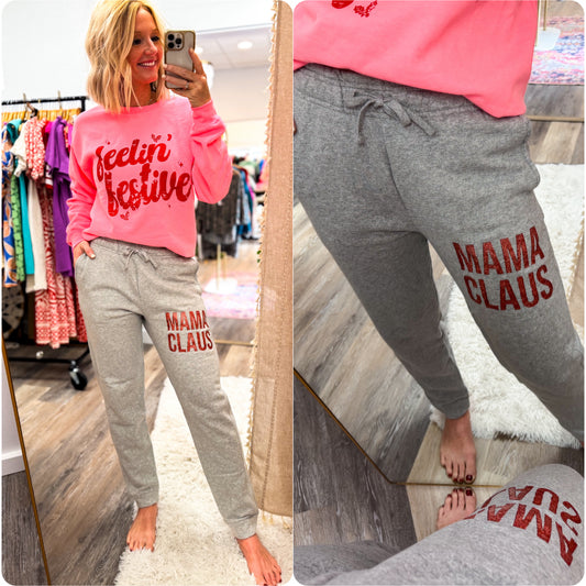 MAMA Claus Glitter Joggers