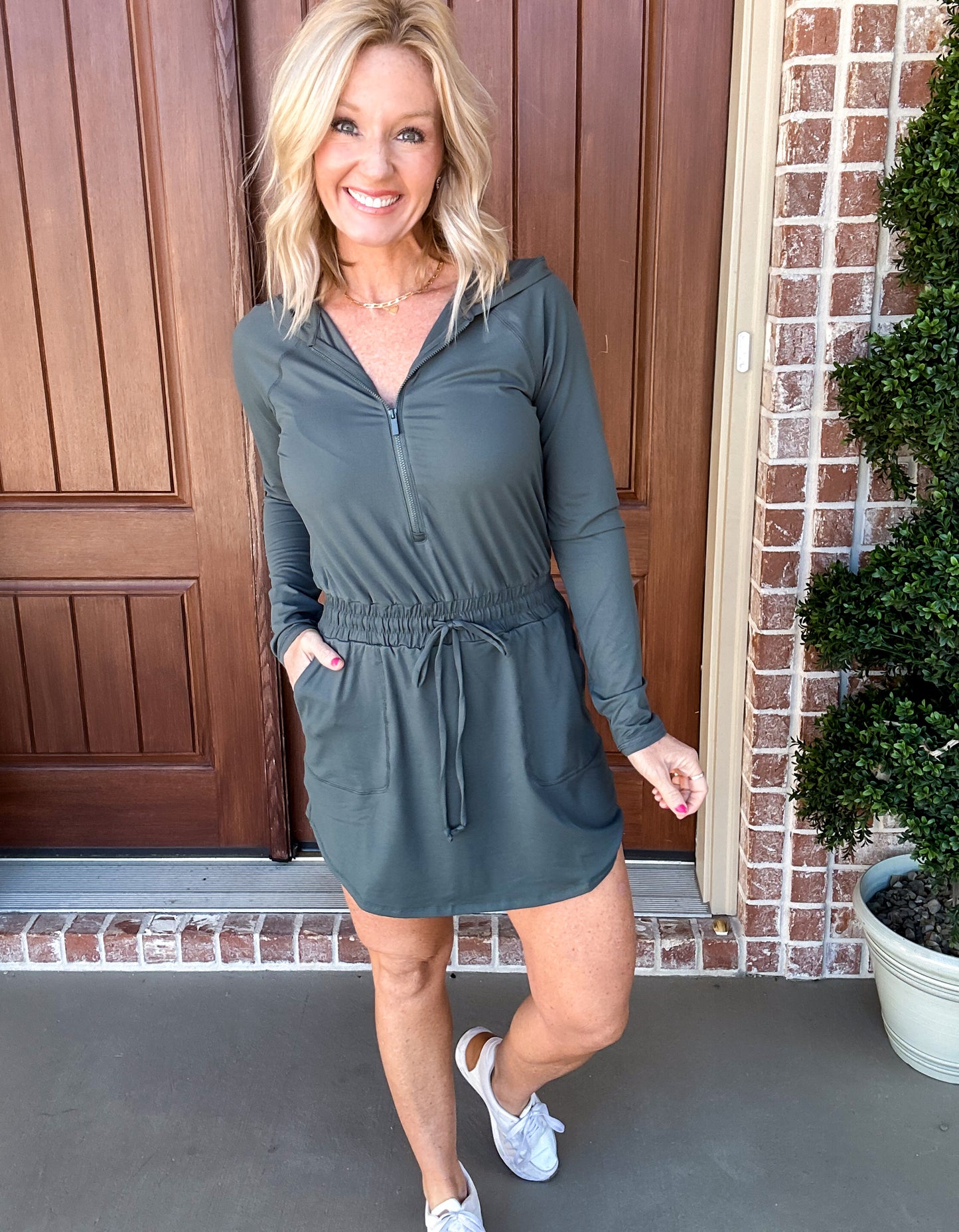 Getting Out Buttery Romper in Spruce