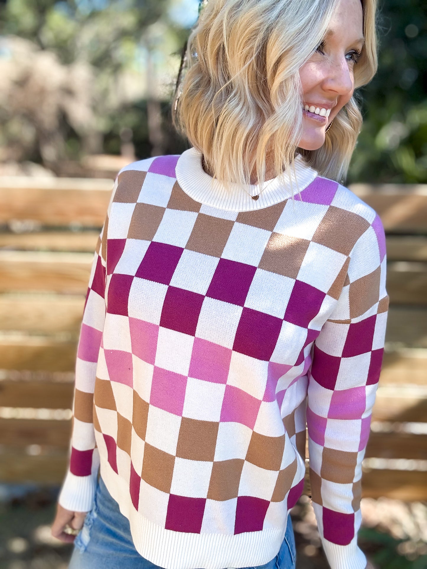 Chic in Checkers Sweater