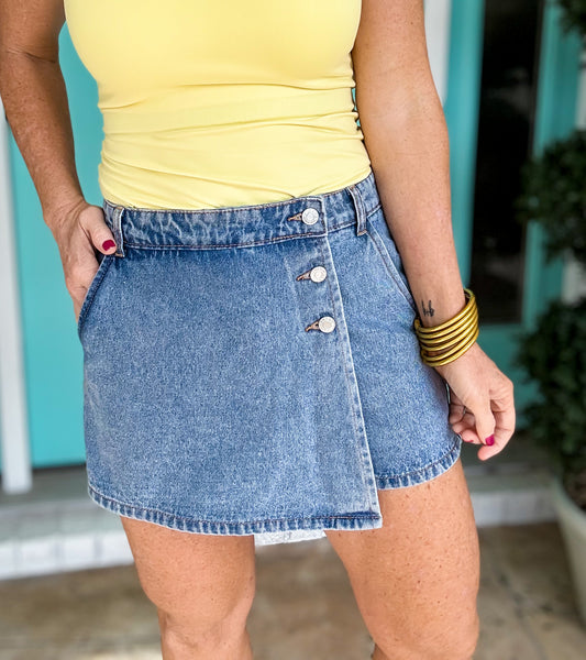 Easy Does It Denim Skort