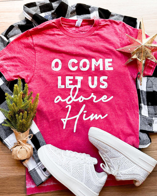 Oh Come Let Us Adore Him Burn Out Tee