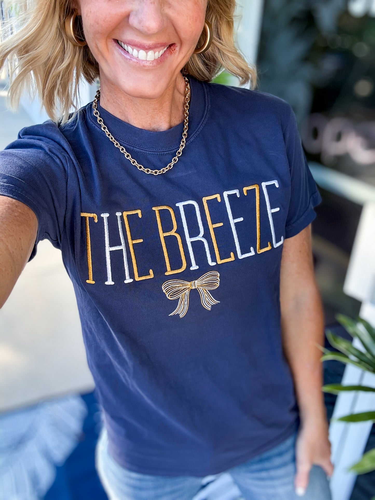 The Breeze Preppy Bow Embroidered Tee