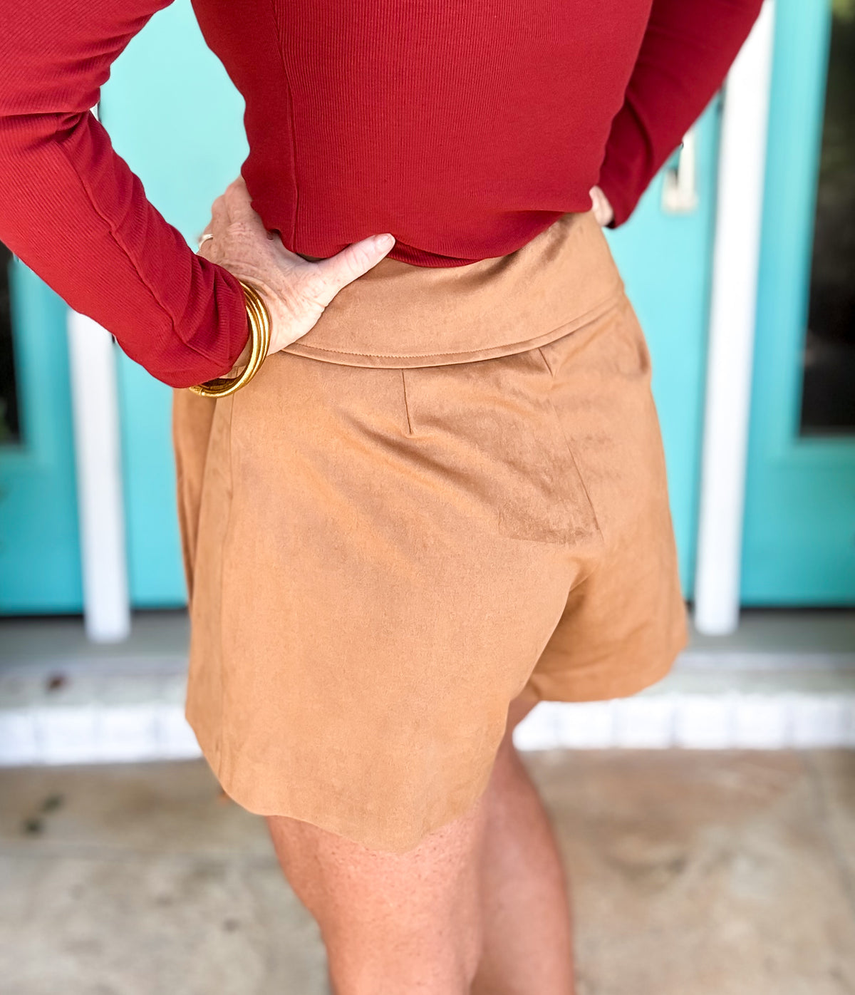 Belted In Suede Shorts
