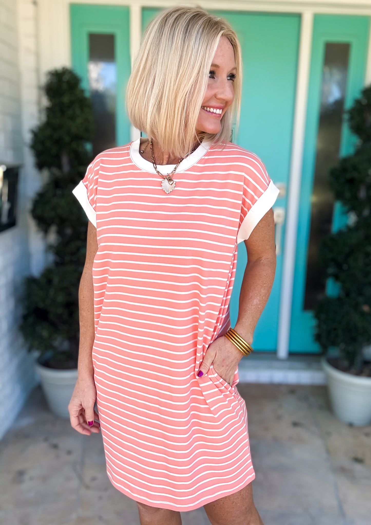 Throw On & Go Striped Dress