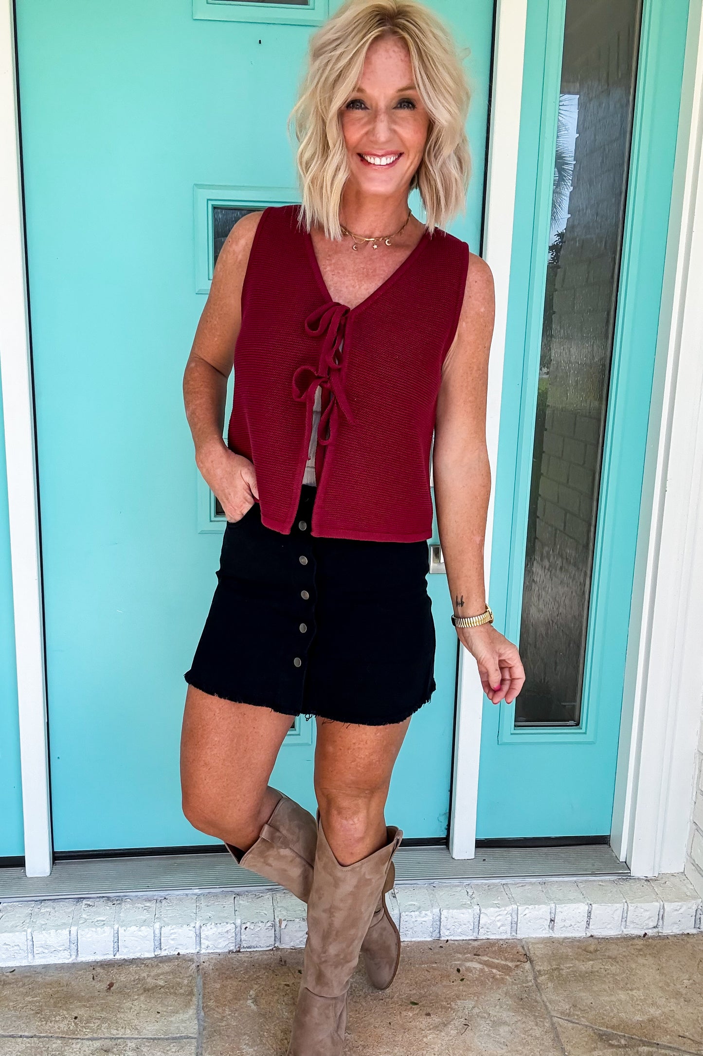 Twill & Tailored Button Skirt