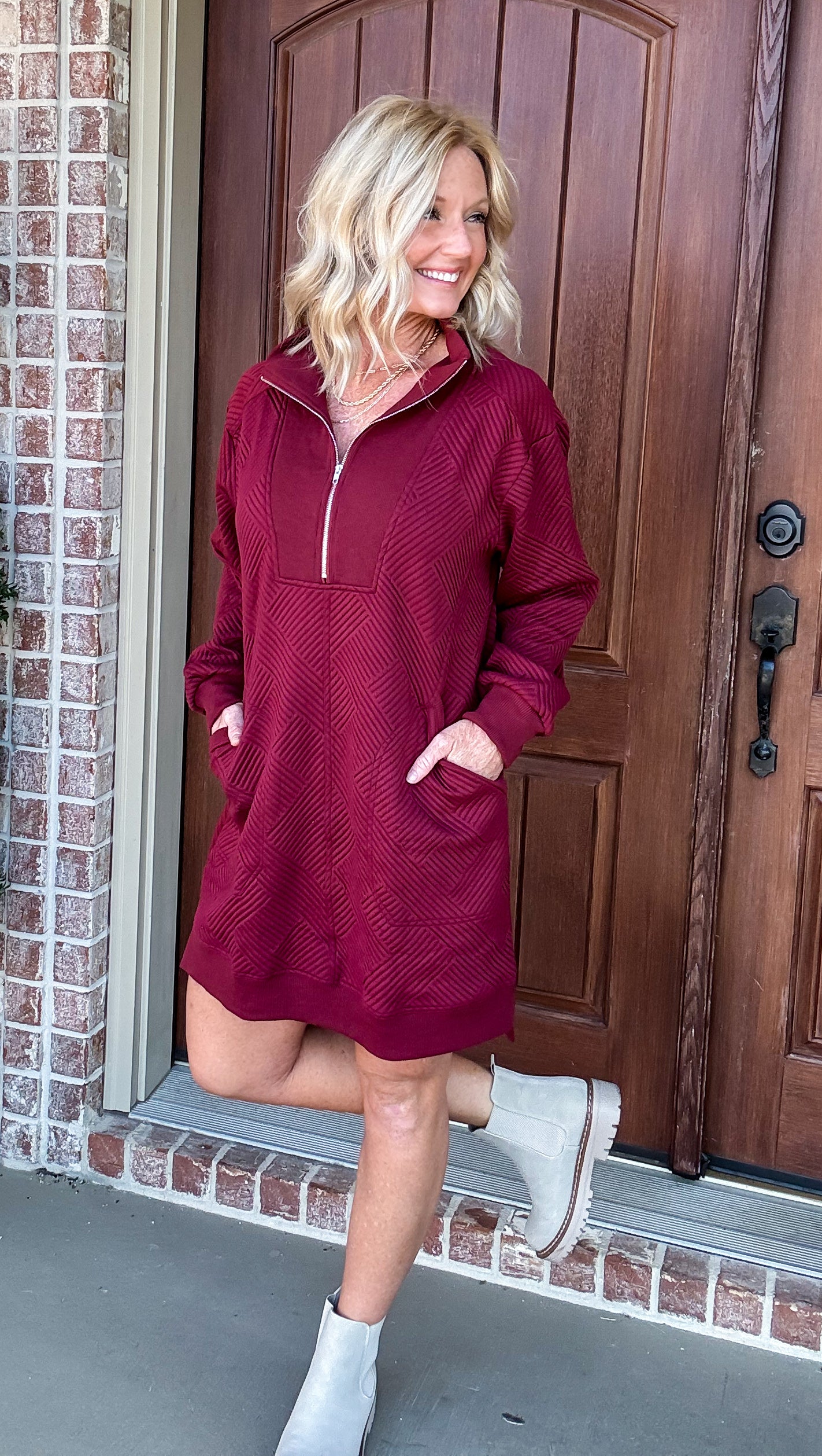 Fall Pictures Textured Dress