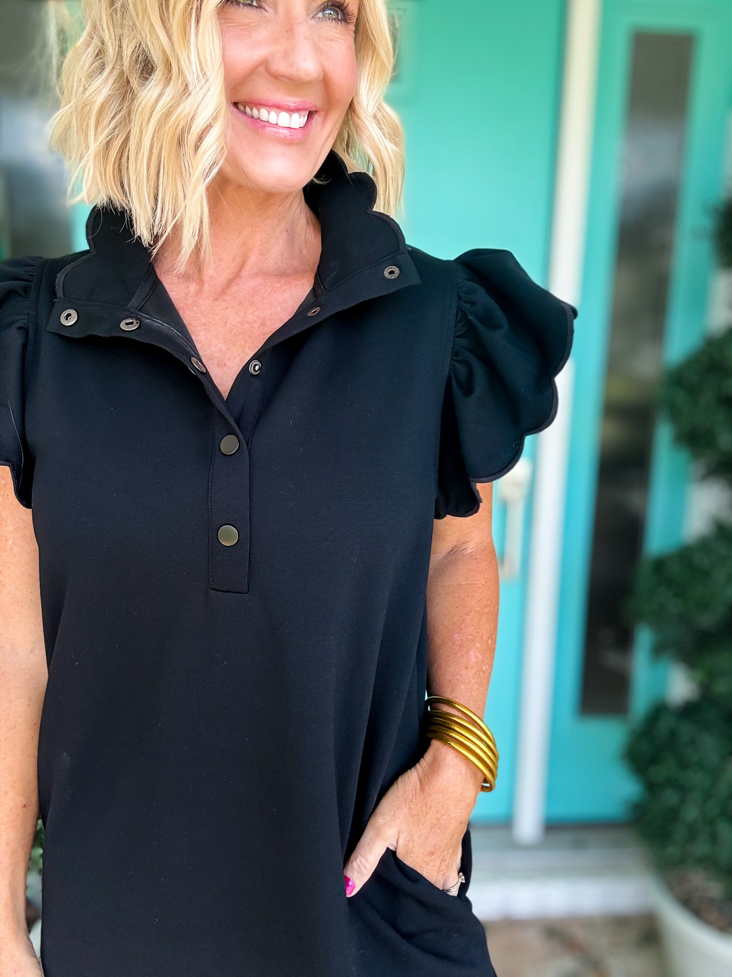 Brunch Babe Scalloped Dress