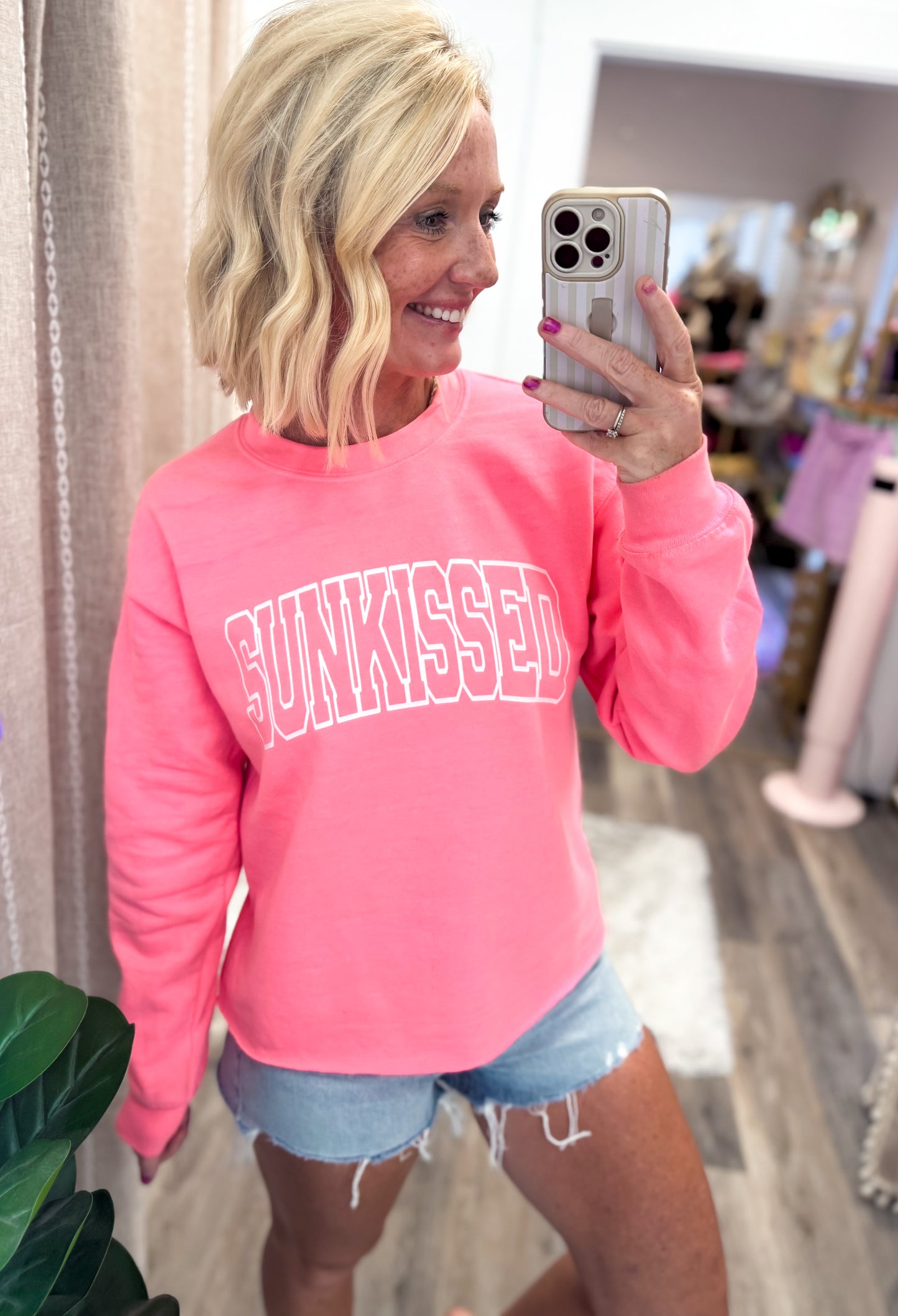 SUNKISSED Raw Edge Hem Sweatshirt