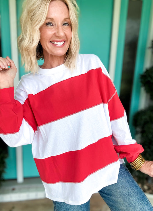 Red Hot Long Sleeve Top