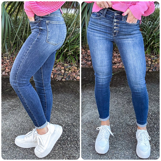 Buttoned Up Judy Blue Skinnies