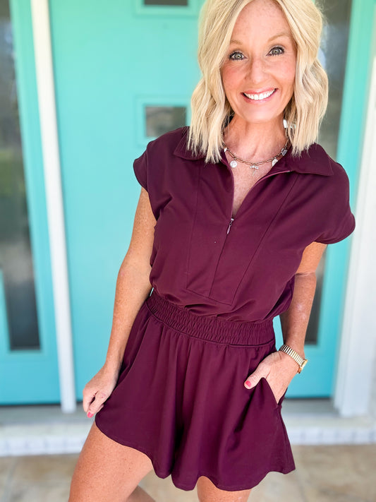 Because It's Buttery Soft Romper -- Wine