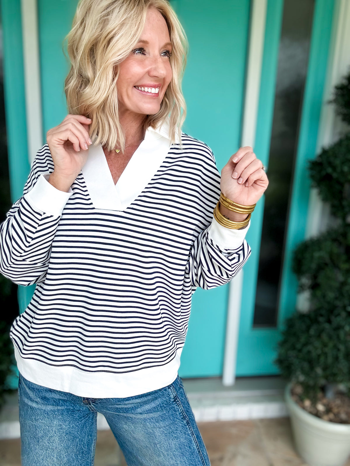 The Oversized Fall Stripe Top