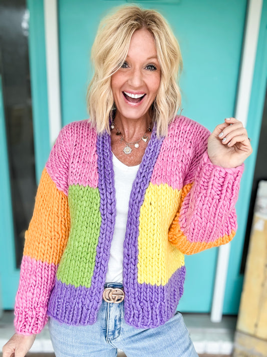The Color Me Happy Chunky Cardigan