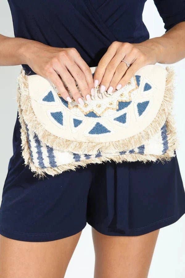 Shells&Beads Fringe Clutch