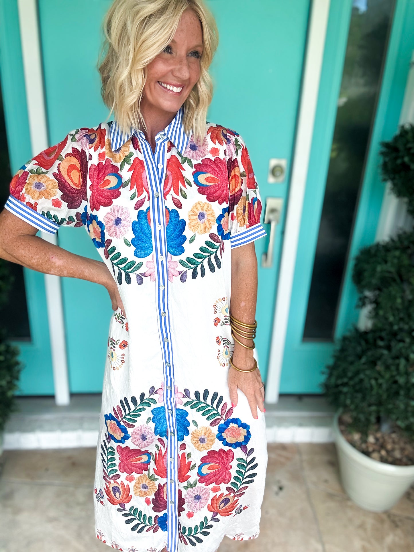Florals & Stripes Dress