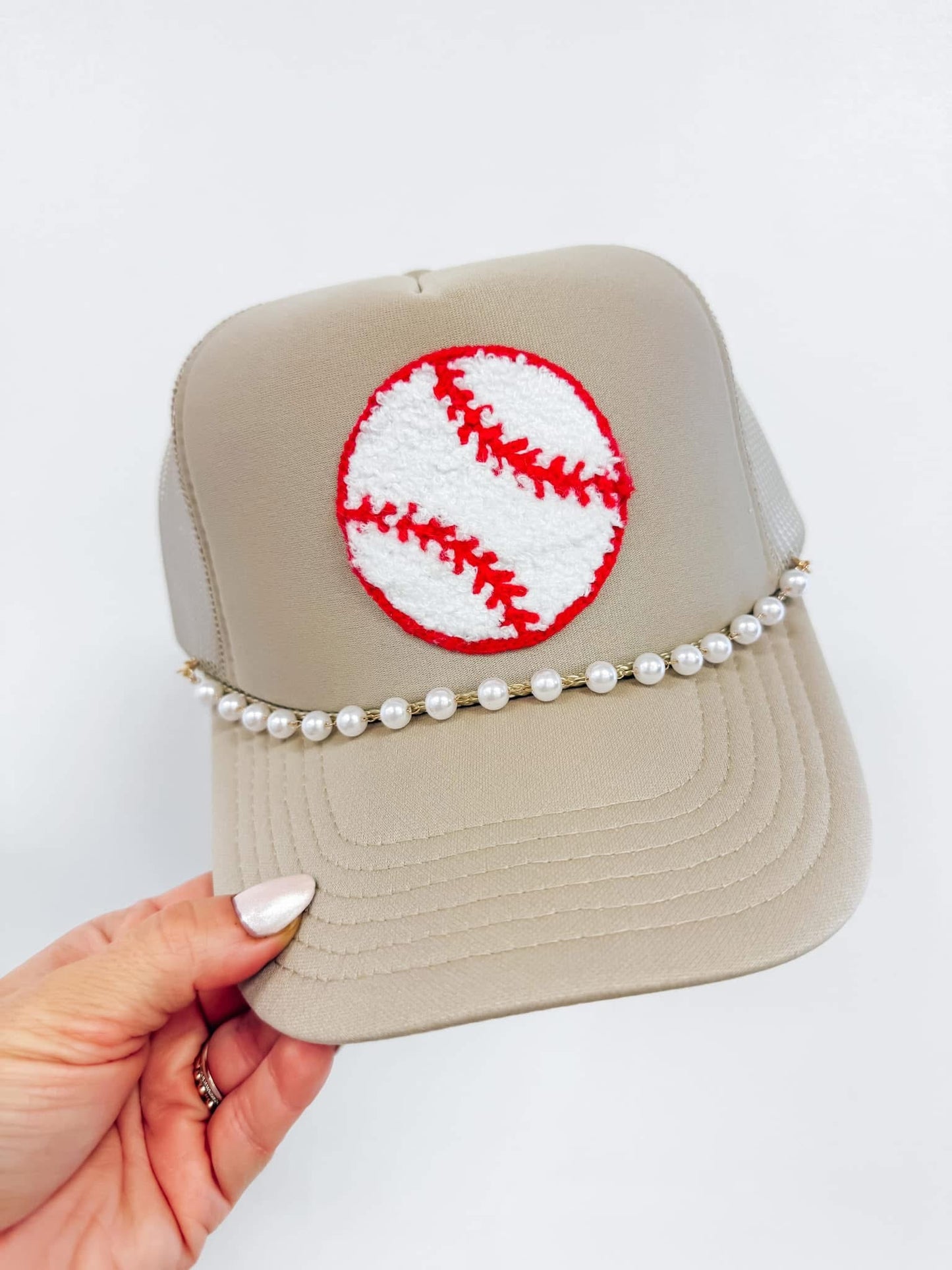 Baseball Pearl Trucker Hat