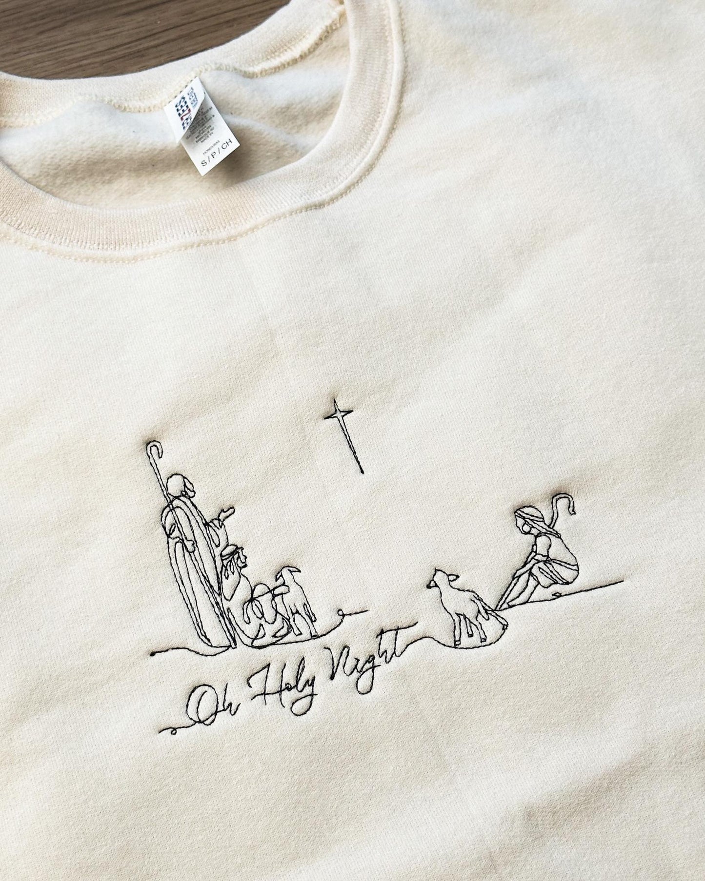 Oh Holy Night Embroidered Sweatshirt