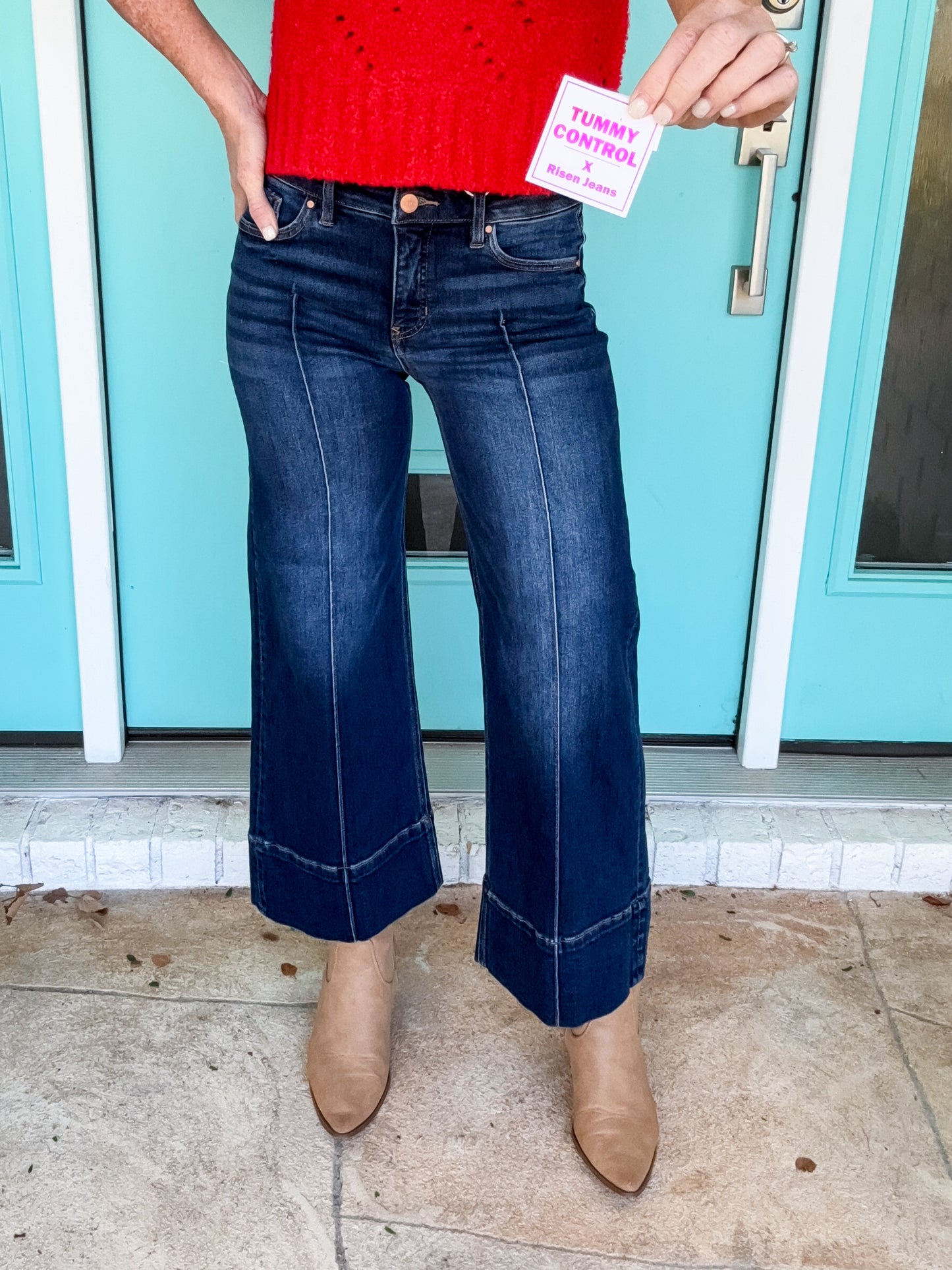 Polished Pintuck Cropped Jeans