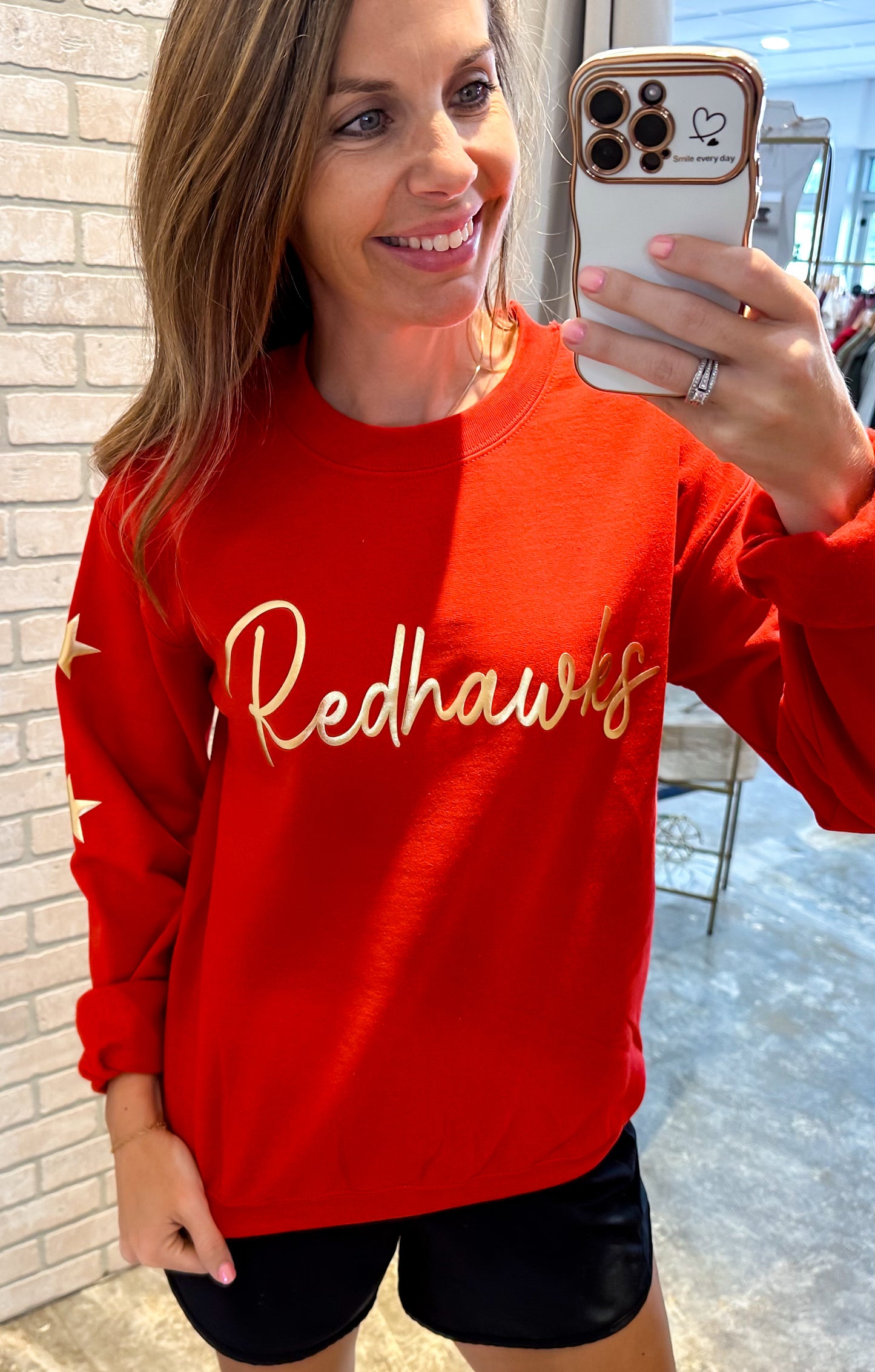 Redhawks Metallic Puff Sweatshirt