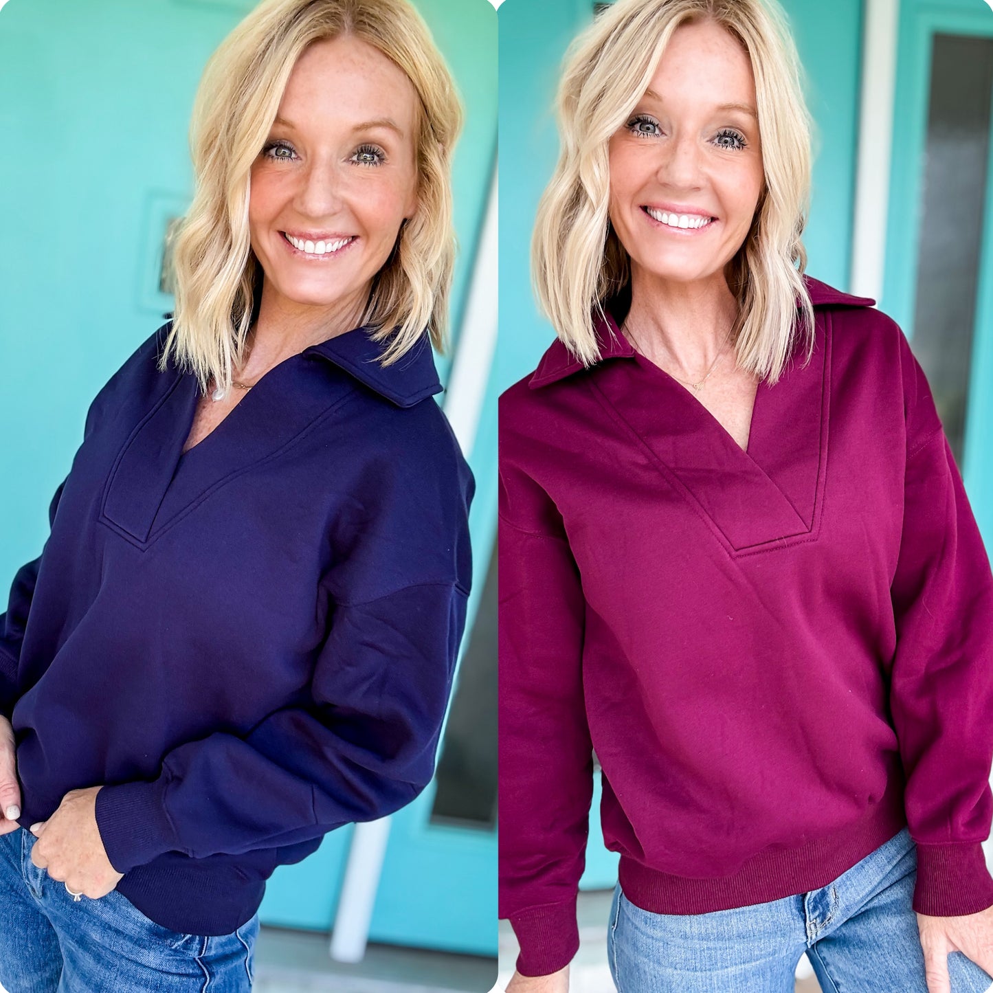 Fleece Collar Pullover