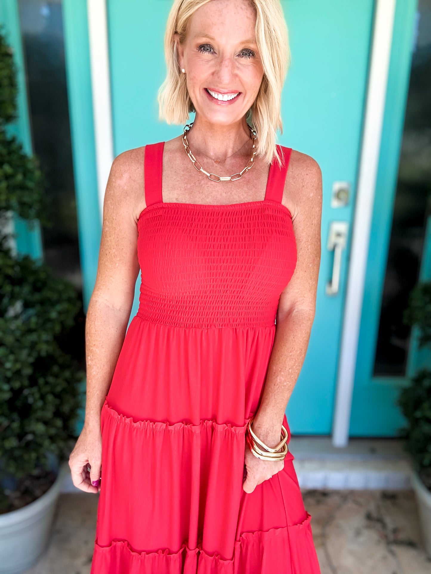 Sweet Day Smocked Midi Dress