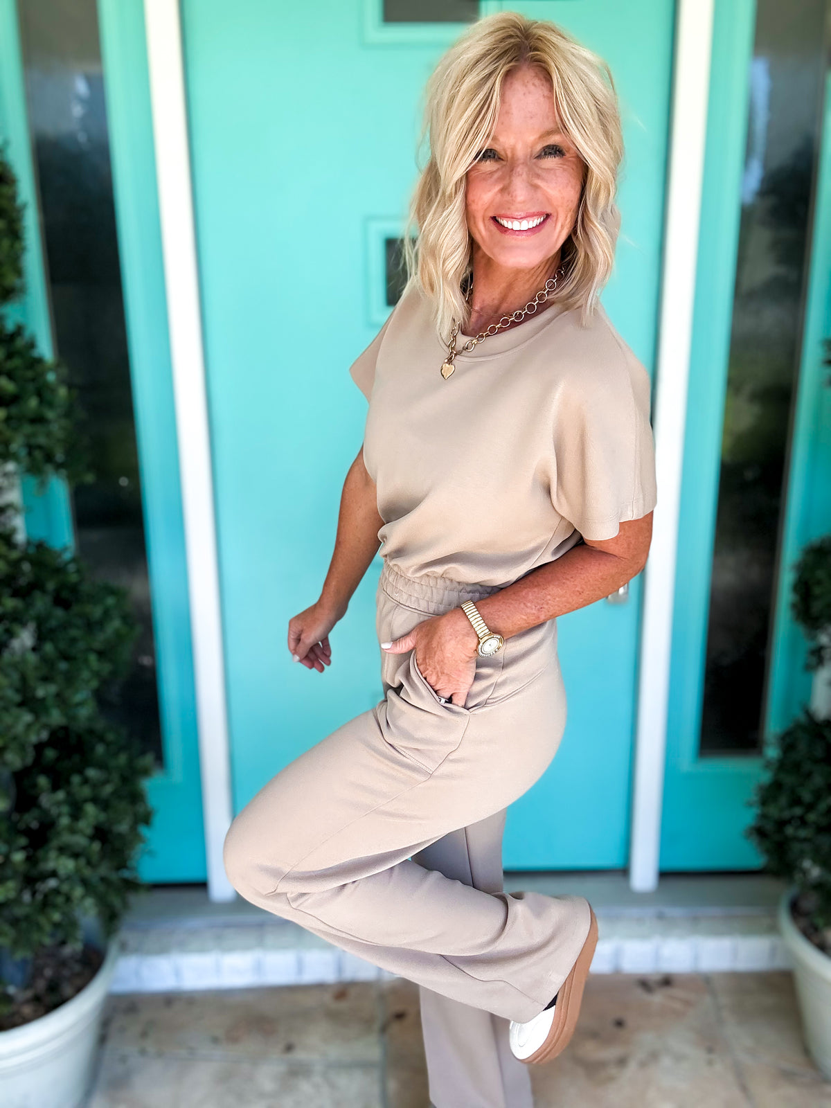 The Mocha Luxe Lounge Jumpsuit
