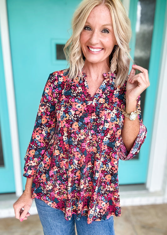 Wildflower Spice Top *wrinkle free