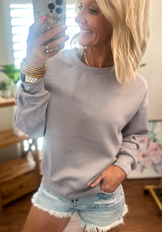 Luxurious Scuba Sweatshirt -- Gray