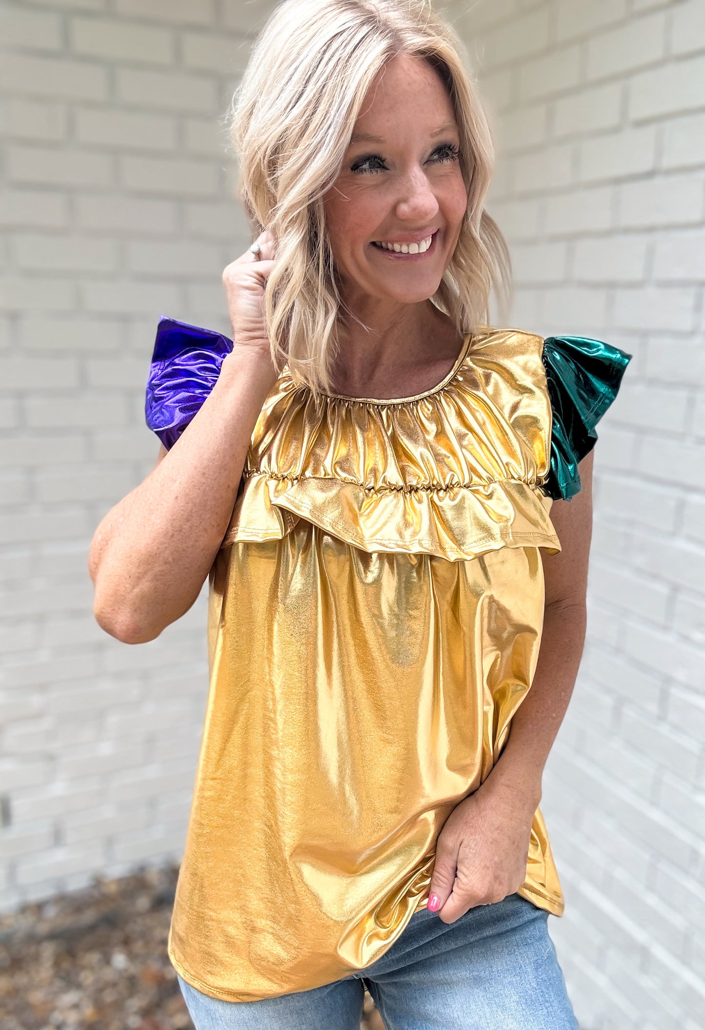 Foiled & Fun Mardi Gras Top