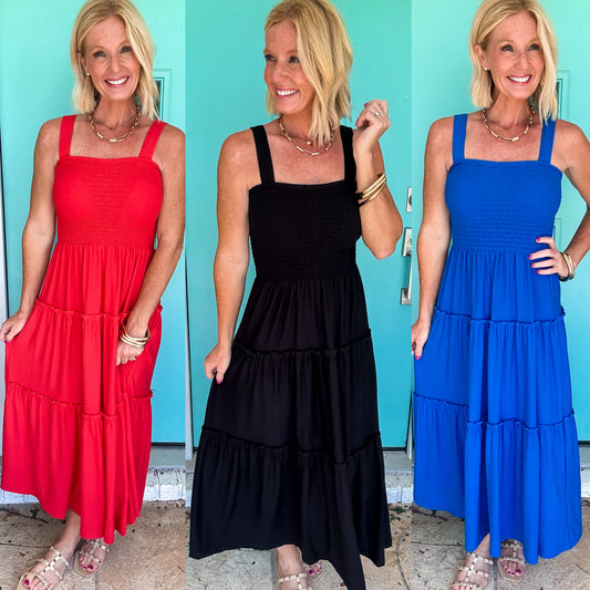 Sweet Day Smocked Midi Dress