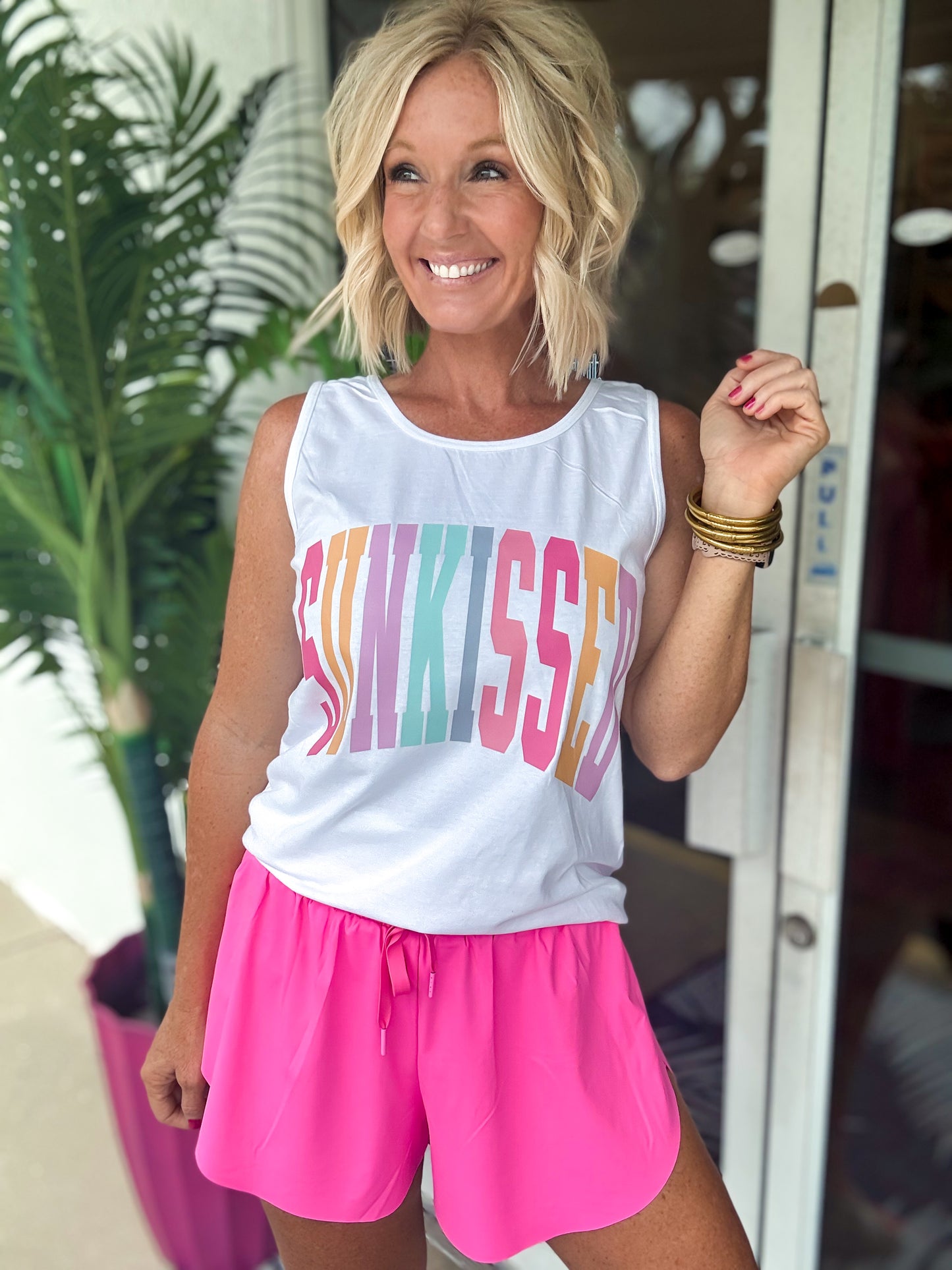 Multi Color SUNKISSED Graphic Top