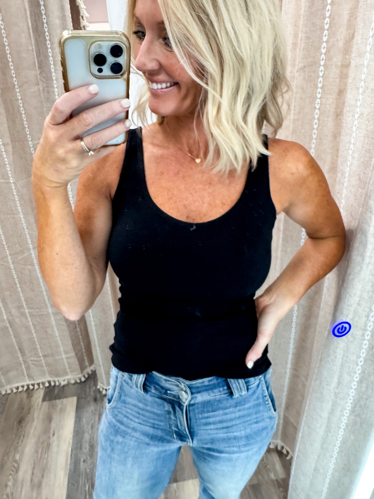 Tiffany Ribbed Tank w/ Built-In Bra