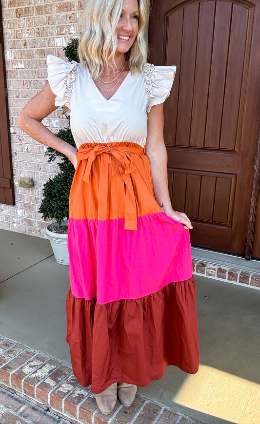 Candy Corn Time Maxi Dress