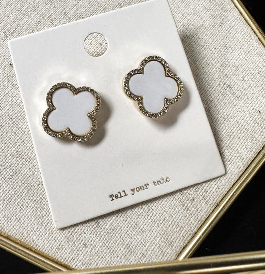 The White Clover Stud Earring