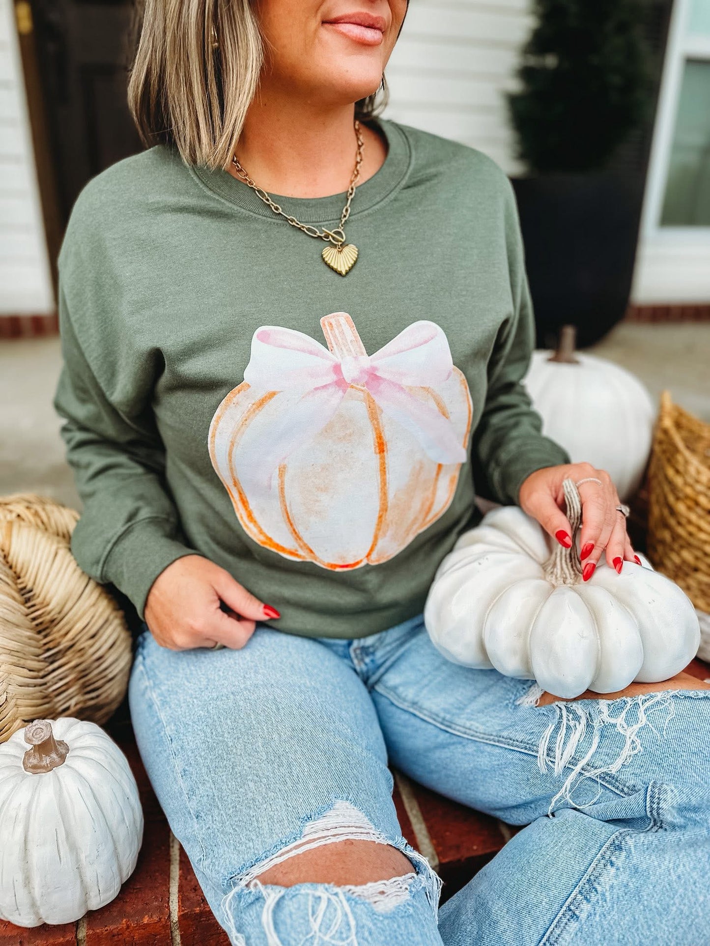 Bow Pumpkin Sweatshirt